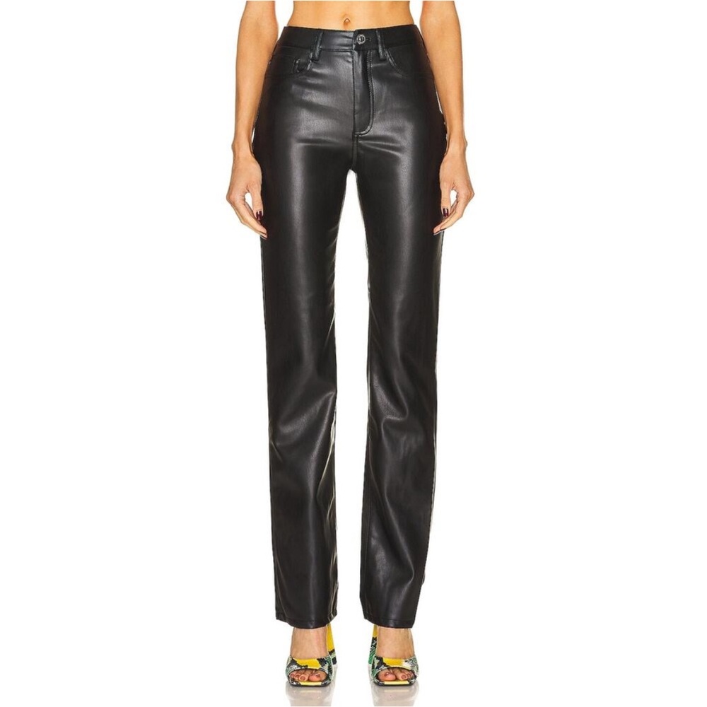 Staud 'Chisel' Black Vegan Leather Pant - Size 4